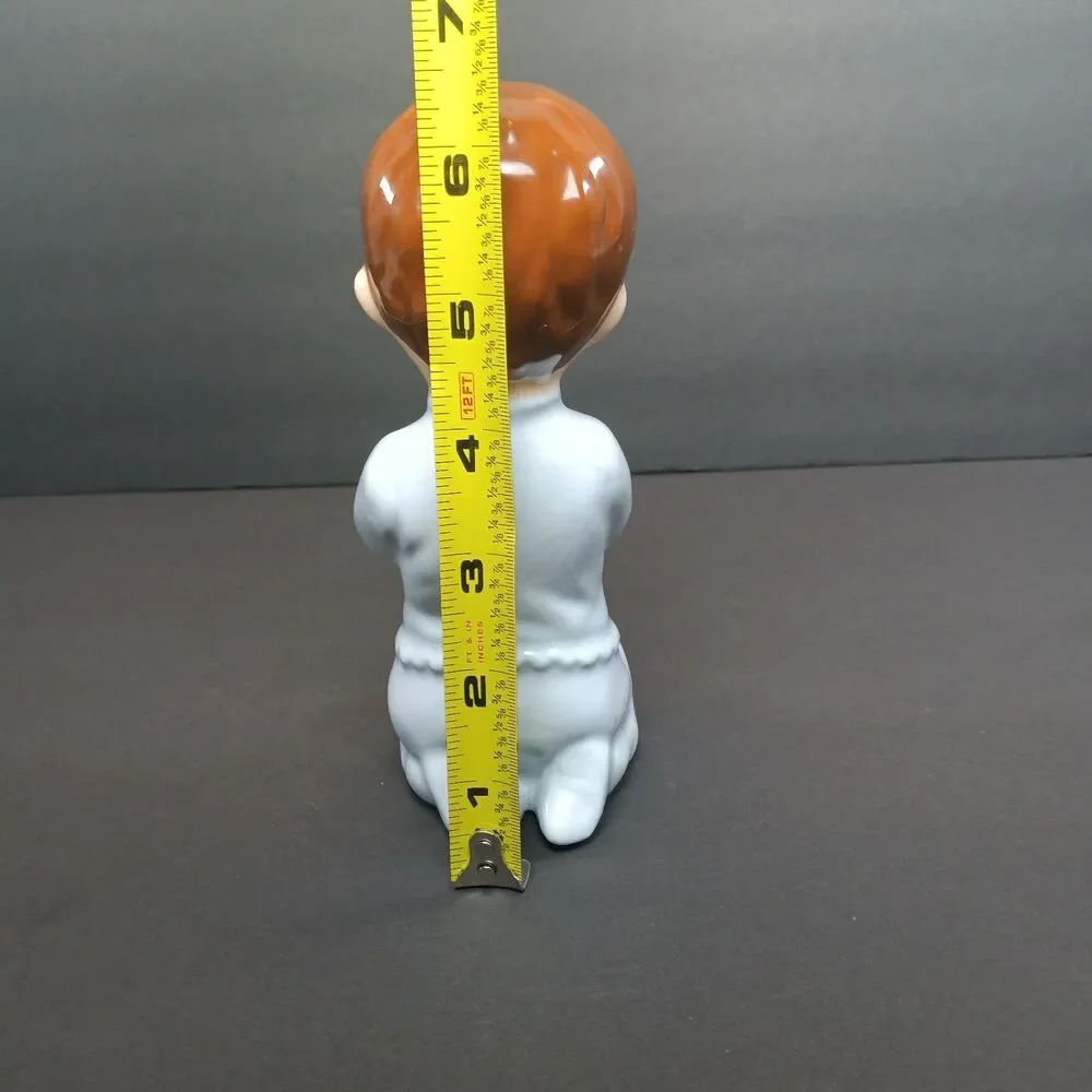Praying Boy Collectable Figurine Blue Pjs Brown Hair